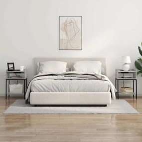 vidaXL Κομοδίνο 2 τεμ. Γκρίζο Σονομα 40 x 40 x 61 εκ