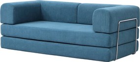 Compressed Nextdeco τριθέσιος καναπές-κρεβάτι μπλε 200x100x75εκ.