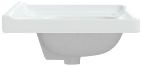 vidaXL Νιπτήρας Μπάνιου Ορθογώνιος Λευκός 61 x 48 x 23 εκ. Κεραμικός
