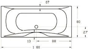 Μπανιέρα Sanitec Iris-170 x 75 εκ.