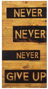 Διακοσμητικό Τοίχου Never Give Up 576SKL1130 30x3x58cm Walnut-Black Wallity Ξύλο