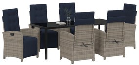 vidaXL Σετ Κήπου  7 Τεμαχίων σε Γκρι Πολυ Rattan