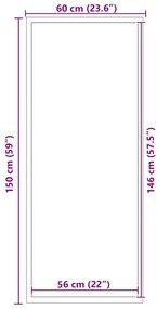 vidaXL Χαλάκι Εξώπορτας Μαύρο και Γκρι 60 x 150 cm Πολυπροπυλένιο, PVC