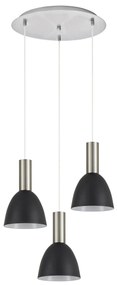 Φωτιστικό Οροφής  SE21-NM-4-3NM-MS2 ADEPT TUBE Nickel Matt Pendant Black Metal Shade+ - 77-8460 - 51W - 100W - 77-8460