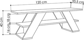 Έπιπλο τηλεόρασης Farfalla Megapap χρώμα λευκό αντικέ 120x33,5x40εκ.