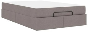 vidaXL Σκελετός κρεβατιού με στρώμα 2 pcs Taupe ύφασμα