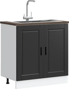 vidaXL Ντουλάπι βάσης νεροχύτη Porto Μαύρο 80x46x81,5 cm
