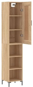 vidaXL Μπουφές Sonoma δρυς 34,5 x 34 x 180 εκ. από Επεξεργασμένο Ξύλο