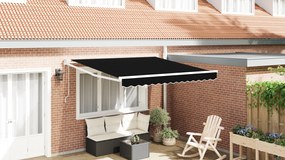 vidaXL Αυτόματη Ανασυρόμενη Τέντα Μαύρη 300x250 cm