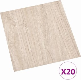 vidaXL Αυτοκόλλητα Πλάκες Δαπέδου Ανοιχτό καφέ και Λευκό