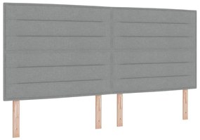 vidaXL Κεφαλάρι με κεφαλάρι Ανοιχτό γκρι 200 cm ύφασμα