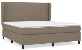 vidaXL Κρεβάτι Boxspring με Στρώμα Taupe 180x200 εκ. Υφασμάτινο