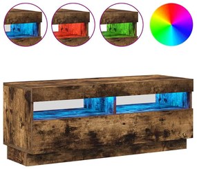 vidaXL Έπιπλο Τηλεόρασης με LED Καπνιστή Δρυς 100x35x40 εκ.