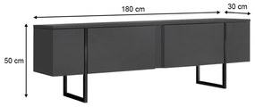 ΕΠΙΠΛΟ ΤΗΛΕΟΡΑΣΗΣ LUXE MEGAPAP ΧΡΩΜΑ ΑΝΘΡΑΚΙ 180X30X50ΕΚ.