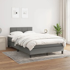 ΚΡΕΒΑΤΙ BOXSPRING ΜΕ ΣΤΡΩΜΑ ΣΚΟΥΡΟ ΓΚΡΙ 120X200 ΕΚ. ΥΦΑΣΜΑΤΙΝΟ 3140042