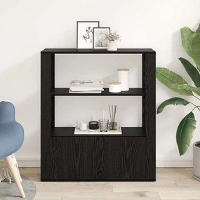 vidaXL Πλαϊνό γραφείο Μαύρη δρυς 30 x 80 x 90 εκ Επεξεργασμένο ξύλο
