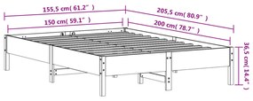 ΠΛΑΙΣΙΟ ΚΡΕΒΑΤΙΟΥ ΛΕΥΚΟ 150 X 200 ΕΚ. ΑΠΟ ΜΑΣΙΦ ΞΥΛΟ ΠΕΥΚΟΥ 842695