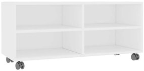 vidaXL Έπιπλο Τηλεόρασης με Ρόδες Λευκό 90x35x35 εκ. από Επεξ. Ξύλο
