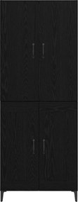 vidaXL Highboard Μαύρη Οξυά 69,5 x 34 x 180 εκ. Επεξεργασμένο Ξύλο