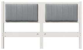 vidaXL Ταπετσαρισμένο κεφαλάρι Λευκό 140 cm Στερεά ξυλεία πεύκου