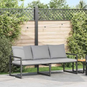 vidaXL Παγκάκι κήπου Μαύρο 180 x 72.5 x 71 εκ. Ατσάλι