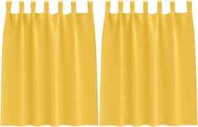 vidaXL Κουρτίνες Μαύρης Ύφανσης με Δαχτυλίδια 2 pcs Χαμομηλί κίτρινο