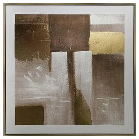 Πίνακας σε Καμβά FL238432 Fylliana με Πλαστικό Πλαίσιο σε Μπέζ -Καφέ και Λευκό 80x4x80εκ.