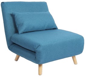 Πολυθρόνα Κρεβάτι ArteLibre VERA Μπλε Ύφασμα/Ξύλο 79x80x89cm