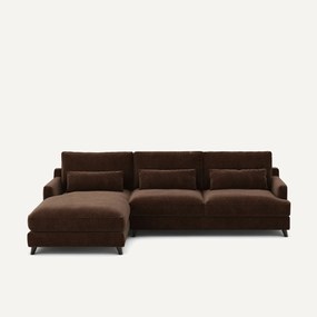 Γωνιακός καναπές από βελούδινο chenille, Alwine