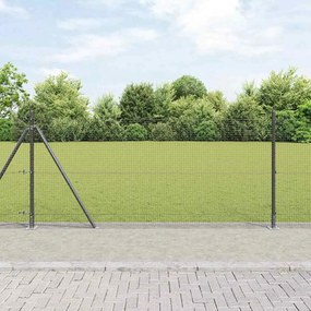 vidaXL Φράχτης με Στήλες. Γκρι 0.8 x 10 m Ατσάλι