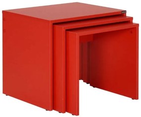 Lh-homefurniture Σετ τραπεζάκια Ζιγκον Κόκκινο 55x47x40cm AD_SHP-103-KK-1