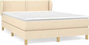 vidaXL Κρεβάτι Boxspring με Στρώμα Κρεμ 140x190 εκ. Υφασμάτινο