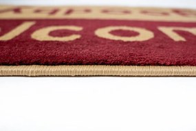 Sdim Πατάκι Εισόδου Μοκέτα  Fashion Welcome Wine Red/Beige 40x67εκ.