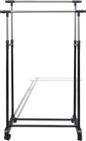 vidaXL Κρεμάστρες Ρούχων Δαπέδου Διπλές 2 τεμ. Ρυθμιζόμενες