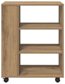 vidaXL Ντουλάπι Τροχήλατο Αρτισιανή Δρυς 60x35x75 εκ. Επεξεργ. Ξύλο