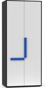 Ντουλάπα Alex 84x50x194εκ Γραφίτης-Λευκό 2 Πόρτες TO-ALEX2D