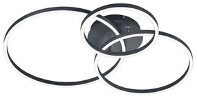 Φωτιστικό Οροφής - Πλαφονιέρα Winona 670810632 28W & 10W Led 78x62x11,5cm Black Mat Trio Lighting Metal