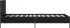 vidaXL Κρεβάτι με Κεφαλάρι Μαύρη Δρυς 80 x 200 cm Επεξεργασμένο Ξύλο