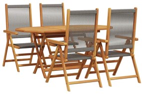 vidaXL Σέτ φαγητού για κήπο 5 pcs Γκρι