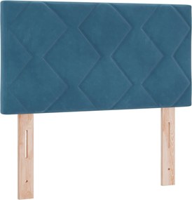 vidaXL Κρεβάτι Ottoman με Στρώμα και LED Σκούρο Μπλε 80 x 200 cm