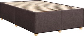 vidaXL Κρεβάτι box spring με στρώμα Σκούρο Καφέ 120 x 200 cm Ύφασμα