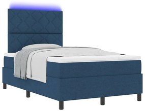 vidaXL Κρεβάτι με ελατήρια με στρώμα Μπλε 120 x 200 cm ύφασμα