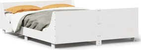 vidaXL Σκελετός Κρεβ. Χωρίς Στρώμα Λευκό 140x200 εκ Μασίφ Πεύκο