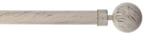 Κουρτινόξυλο Φ28mm Μονό Επεκτεινόμενο 210-380cm Με Άκρα L-N Gaia Ivory/Black 762821008