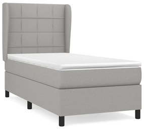 ΚΡΕΒΑΤΙ BOXSPRING ΜΕ ΣΤΡΩΜΑ ΑΝΟΙΧΤΟ ΓΚΡΙ 100X200 ΕΚ. ΥΦΑΣΜΑΤΙΝΟ 3127941