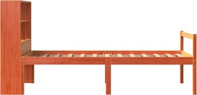 vidaXL Κρεβάτι Βιβλιοθήκη Χωρίς Στρώμα Καφέ 75x190 εκ Μασίφ Πεύκο