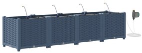 vidaXL Κηπευτικές Γλάστρες Με Σύστημα Άρδευσης 4 τμ Γκρι