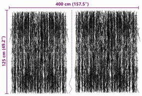 vidaXL Φράχτης από κλαδιά Καφέ 400 x 125 cm Ξύλινη Τρίχα