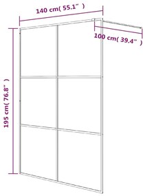 Διαχωριστικό Ντουζιέρας Λευκό 140x195 εκ. από Διάφανο Γυαλί ESG - Λευκό