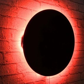 Διακοσμητικό Τοίχου Με Φως Led Circle 395NGR1852 Φ45cm Red-Black Wallity Mdf
